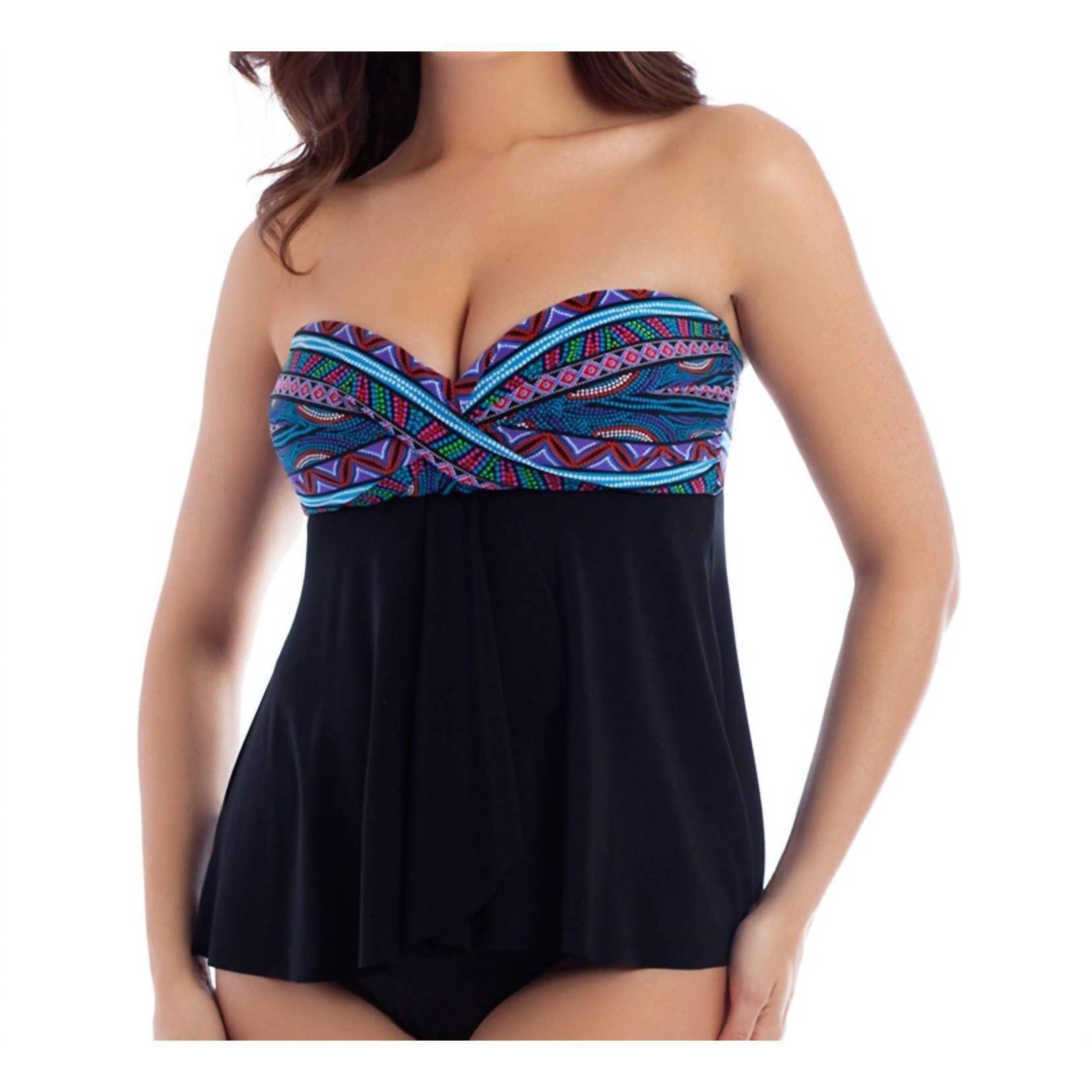 New Miraclesuit Bandeau Tankini Top In Purple